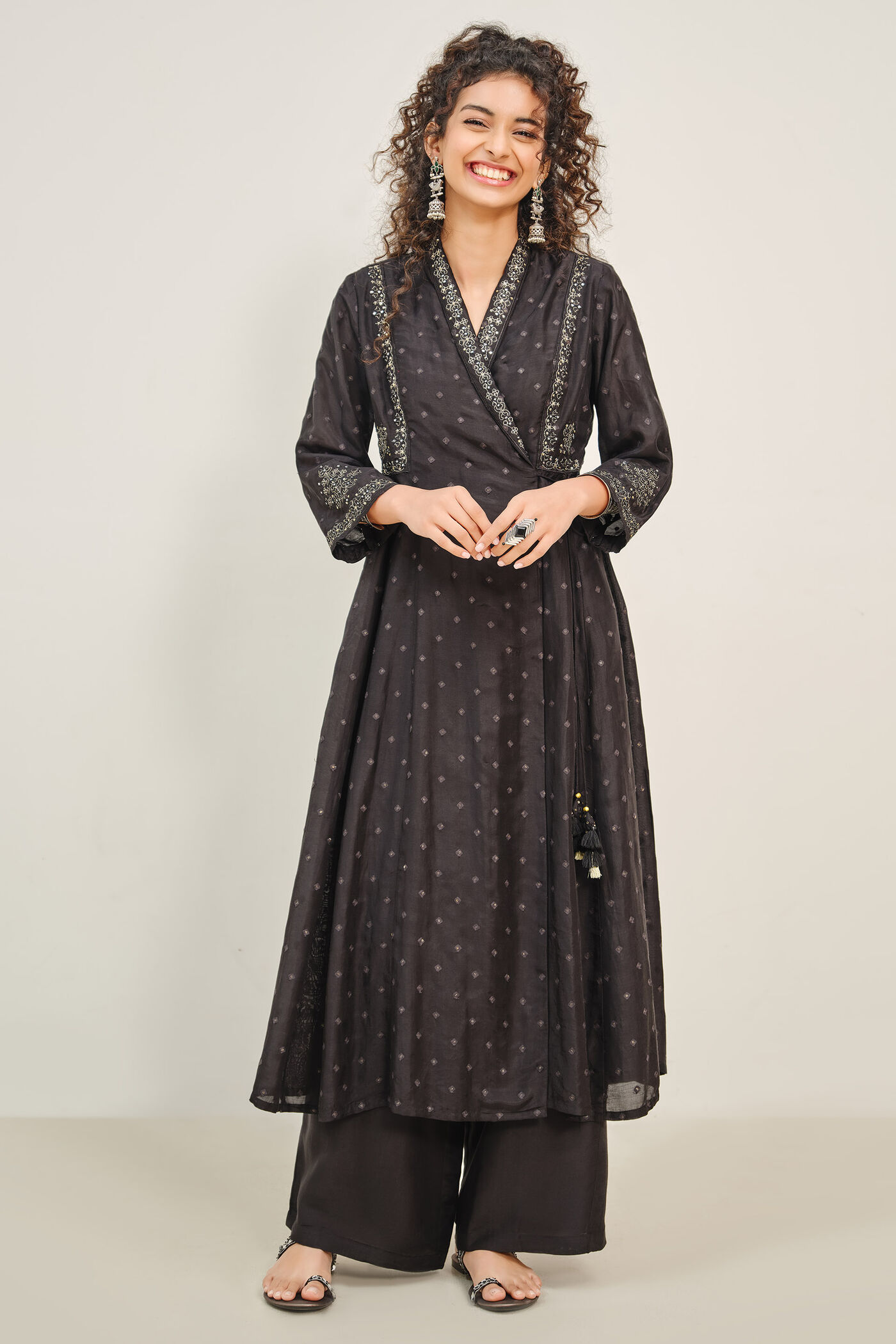 Ira Embroidered Black Kurta Set